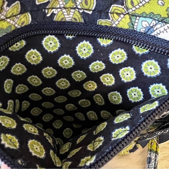 VERA BRADLEY Cambridge 2007 Mini Hipster Velcro Green Navy Travel Crossbody - Picture 4 of 15